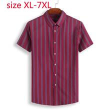 New Arrival Cotton Super Large Spring And Summer Men Short Sleeve Fashion Striped Casual Shirts Plus Size Xl-4xl 5xl 6xl 7xl 2024 - buy cheap