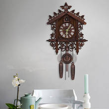 Relógio de parede de madeira vintage, relógio artesanal de pendurar para casa, restaurante, decoração, salão de arte 2024 - compre barato