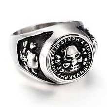 New High-Quality Punk Skull Ring for Men Fashion Rock Stainless Steel Men's Ring Jewelry 2024 - buy cheap
