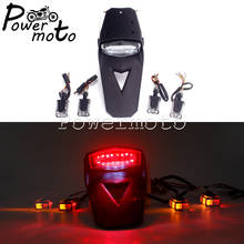 Motorcycle LED Fender Rear Tail Light Brake Stop Lamp Turn Signal Lights ABS Taillights Universal For Dirt Bike Custom Bikes 2024 - buy cheap