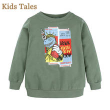 PR-371 Детская осенняя одежда для мальчиков с персонажами из мультфильмов, футболка с принтом в виде динозавра для маленьких мальчиков хлопковые футболки милый пуловер "Животные" детская одежда 2024 - купить недорого