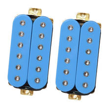 Humbucker-Pastillas De doble bobina para guitarra eléctrica, accesorio de puente de cuello para 6 cuerdas, color azul, 2 piezas 2024 - compra barato