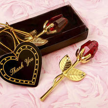 Mini rosa de cristal Artificial con varilla de Metal, rama de flor, regalo del Día de San Valentín, suministros de recuerdo de fiesta de boda 2024 - compra barato