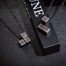 Vintage necklaces mens stainless steel Building Blocks necklace pendant jewelry on the neck hip hop Retro necklace gifts for man 2024 - buy cheap