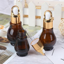 Botella de vidrio transparente con cuentagotas para Perfume, botella rellenable de viaje, contenedor vacío, color marrón, 10/20/30ml 2024 - compra barato