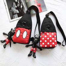 Disney new cartoon Mickey Minnie wallet boys and girls chest bag cute shoulder Diagonal bag travel schoolbag 2024 - buy cheap