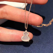 Luxo zircon concha do mar cabaça colar para mulher ouro aço inoxidável corrente pingentes colares moda marca jóias z404 2024 - compre barato