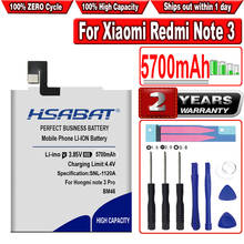 HSABAT New 5700mAh BM46 Battery Use for Xiaomi Redmi Note 3 redmi Note3 Note 3 pro Note 3 Prime Battery Replacement Batteries 2024 - buy cheap