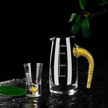 Gold Foil Crystal Liquor Spirits Shot Glass Bar High Grade Golden Sake Vodka Small Shots Wine Glasses Cup Vasos De Cristal 2024 - buy cheap