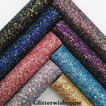 Glitterwishcome 21X29CM A4 Size Synthetic Leather, Chunky Glitter Leather, Faux PU Leather fabric Vinyl for Bows, GM3097A 2024 - buy cheap