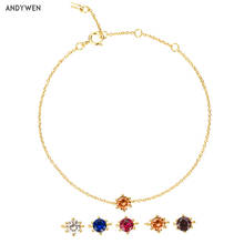 ANDYWEN-abalorios de plata esterlina 2021, pulsera de cadena de oro de 925mm, champán, joyería de cristal Punk Rock para joyería 4,5, novedad de 2020 2024 - compra barato