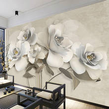 Papel de parede com foto personalizada 3d, joias estéreo flores mural sala de estar tv sofá quarto luxo decoração de casa papel de parede 2024 - compre barato