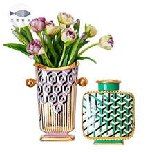 Современная американская ваза, роскошные дизайнерские керамические вазы, украшение для гостиной, Скандинавский дизайн, большая ваза для цветов, домашний декор, подарок 2024 - купить недорого