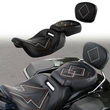 Asiento de dos asientos y almohadilla de respaldo para motocicleta Harley Touring Street Electra Glide Road King FLHR CVO 2009-2020 2010 2014 2019 2024 - compra barato
