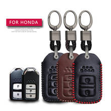 KUKAKEY Car Accessories Key Cover Case For Honda Spirior Fit Civic Accord City CRV Jazz HRV Hand-woven Smoky Grey Metal Keyring 2024 - buy cheap