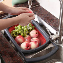 Colador de silicona plegable para lavar frutas y verduras, cestas para escurrir, colador de cocina, cesta de filtro de agua de uso doméstico 2024 - compra barato