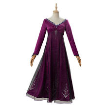 Disfraz de Elsa para mujer adulta, vestido púrpura, traje de Reina, uniforme de fiesta, ropa de fantasía para Halloween 2024 - compra barato