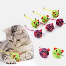 Кошачьи интерактивные игрушки, котенок игрушки, кошка катушка веревка форма мыши 4 см мяч игрушка котенок грызть плюшевые игровые мячи 2024 - купить недорого