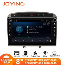 Joying-sistema multimídia automotivo, android 10, tela de 8 ", com rádio, bluetooth, dab, dvr, obd, para peugeot 308 2005-2011 2024 - compre barato