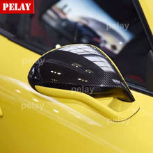 Крышка для зеркала из углеродного волокна для Porsche Cayenne 958 911 Macan 718 BOXSTER Panamera углеродное волокно сбоку Шапки заменить стиль 2024 - купить недорого