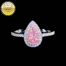 Anel de ouro 18k 0.3ct, diamante natural, anel de noivado e casamento, joias com certificado 2024 - compre barato