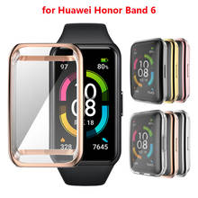 Мягкий чехол из ТПУ для Huawei Honor Band 6, защитная пленка для экрана, сенсорный ультратонкий полноразмерный бампер с полным покрытием, чехлы 2024 - купить недорого