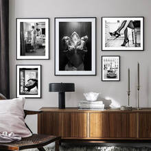 Плакат в скандинавском стиле, черно-белая Настенная картина с изображением сексуальной женщины, настенное украшение для гостиной 2024 - купить недорого
