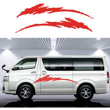 car stickers 2 Pcs wave line  side door Stroke graphic Vinyl car sticker for hiace 2015 2016 2017 2024 - buy cheap