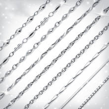 Colar feminino 925 prata esterlina corrente colares cobra link correntes 40cm 45cm 2024 - compre barato