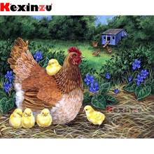 kexinzu Full 5D DIY Square/Round Drill Diamond Painting "chick family" 3d Embroidery Mosaic Cross Stitch Decor Gift X8799 2024 - buy cheap