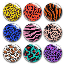 Cabochões de vidro feito a mão com estampa de animal, pele de leopardo safari redondo, foto, demonstração, costas planas, acessório de fazer joias diy 2024 - compre barato