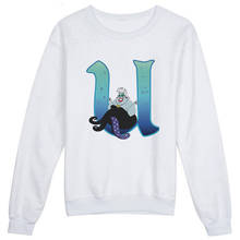 Ursula-Sudadera de Disney villanos Urban para mujer, suéter holgado de dibujos animados con letras de La Sirenita, U V W X 2024 - compra barato