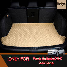 Liner Pad For Toyota Highlander 2007-2013 Trunk Boot Mat XU40 Leather Cargo Liners Rear Kluger Car Trunk Mat 2024 - buy cheap