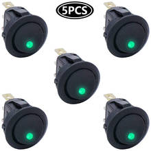 5Pcs 3 Pin 12V 20A Amps Car Truck Rocker Round Toggle LED Switch On-Off Control Green 2024 - buy cheap