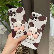 Cow Milk Black 3D Silicone TPU Soft Phone Back Cover For IPhone 11 12 Pro Max XS Max XR X 7 8 Plus SE 2020 Animal Case Coque 2024 - buy cheap