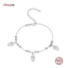 TONGZHE Fashion Charm Bracelet Eye Hamsa Hand Bracelets For Women 925 Sterling Silver Adjustable Femme Party Wedding Jewelry 2024 - buy cheap