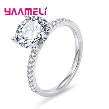 Female Lovely Crystal Zircon Stone Rings 925 Sterling Silver Wedding Band Jewelry Promise Engagement Rings For Women Girls 2024 - buy cheap