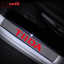 Car Door Sill Scuff Plate For Nissan Tiida Reflective 4D Carbon Fiber Sticker Welcome Pedal Threshold Auto Accessories 4Pcs/set 2024 - buy cheap