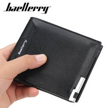 Baellerry-cartera corta para hombre, billetera de Metal para tarjetas, versión coreana, varias tarjetas, paquete de licencia de conducir 2024 - compra barato