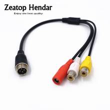 10Pcs M12 4Pin Aviation Male Plug to 2 RCA + DC Female Extension Cable Adapter for CCTV Camera Security DVR Microphone 35CM 2024 - buy cheap