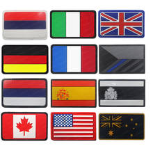 Parche de bandera de goma de PVC 3D, insignias militares DIY para ropa, Rusia, República Checa, España, Francia, Alemania, Italia, Estados Unidos, Reino Unido, Canadá 2024 - compra barato