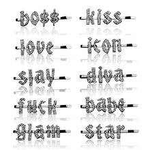 2020 New Hot Hair Accessories Gothic Word Hairclips Crystal Hair Clips Hairwear Letters Hairpin Bobby Pin Hair Jewelry WHOLESALE 2024 - buy cheap