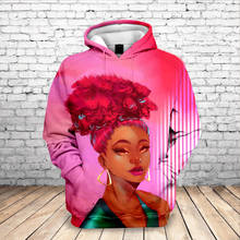 2020 Hot Sale Fashion Black girl Printed Hoodies Women Hoodies 3d Sweatshirts Lady Quality Tracksuits Streetwear Out Coat 2024 - buy cheap