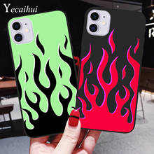 Matte silicone Phone Case For iPhone 11 Pro Max Cool green flame Back Cover For iPhone 11 XR X XS Max 8 7 6 6S Plus 5S SE 2020 2024 - buy cheap