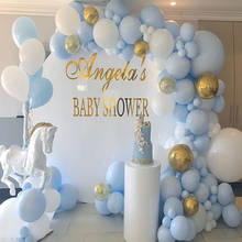 Kit de arco para balões, guirlanda de balão azul e branco, balões 4d dourados de metal, para festa de aniversário de casamento, decoração de chá de bebê, 134 2024 - compre barato