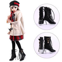 UCanaan 1/3 BJD Dolls Accessories 1 Pair Of PU Leather Boots High Heels Dolls Shoes Fit For 60CM Doll Accessories Toys For Girls 2024 - buy cheap