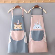 Cartoon Deer Apron with Pocket Unisex Water Oil Proof Household Kitchen Tool 2024 - buy cheap