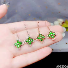 KJJEAXCMY 925 sterling silver natural diopside earrings new ladies popular eardrop support test 2024 - buy cheap