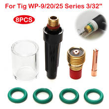 Soplete de soldadura TIG, lente de Gas #10, Kit de taza Pyrex para la serie Tig WP-9/20/25, accesorios de soldadura, 8 Uds. 2024 - compra barato