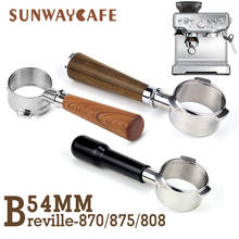 Brevita portátil de café 870/875/808, descascador de café 54mm portátil com alça de madeira de aço inoxidável filtro acessórios para café 2024 - compre barato